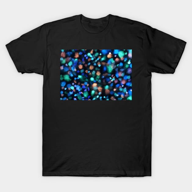 Blue background with colored dots T-Shirt by Begoll Art